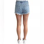 Almost Famous NWT  Juniors' Checkered Cutoff Shorts Medium Wash Size 3 Photo 1