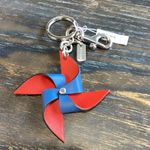 Coach  Red and Blue Pinwheel Keychain Bag Charm Photo 1