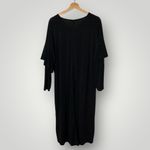 COS  Black V-Neck Draped Midi Dress XS/S Long Sleeve Elastic Waist Photo 8