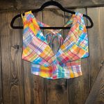 STAUD NWOT  Kai Patchwork/Plaid Top Photo 3