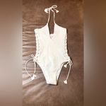 Victoria's Secret  Ensenada Smocked Scrunch Lace-Up Halter One-Piece Photo 3