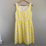 Loft  White and Yellow polka dot dress size 10‎ EUC Photo 2