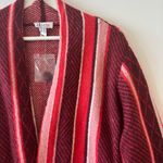 Denim & Co. Striped Jacquard Open Cardigan in a red multi Photo 2