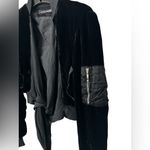 European Culture Black Velvet Bomber Jacket Photo 2
