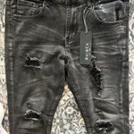 Waimea Jeans 16 Skinny Fit Black Wash Stretch Distressed Streetwear Grunge Goth Photo 2