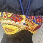J.Crew  70’s print halter style swim top size large Photo 1