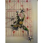 Vintage Rhinestone & Enamel Frog Pendant Magnetic Bail Photo 5