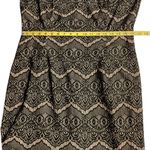 Liz Claiborne  Formal Dress Sz 14‎ Black Lace W/ Nude Short Sleeve Knee Length Photo 7