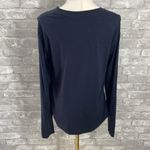 Brooklinen Navy Long Sleeve Court Henley Top Blue Size M Photo 4