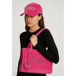Juicy Couture  Big Spender Velour Tote Bag & Rhinestone Logo Cap Set Hot Pink NWT Photo 1