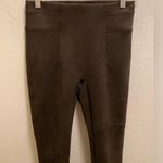 Spanx Faux Suede Chocolate Brown Faux Suede Leggings Size S Photo 2