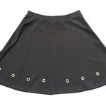 Relativity  Skirt L Large Black A Line Full Circle Grommets Stretch Photo 0