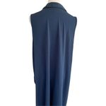J.Jill Cotton Dark Blue Modal Sleeveless Midi Button Down Shirt Dress L TALL Photo 2