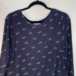 Pure Collection Navy Chevron Print Long Sleeve Jersey Slim Blouson Dress Size 8 Blue Photo 4