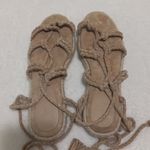 Joie  Ceasar Tan Suede Leather Gladiator Lace Up Espadrille Sandals NWOT Photo 5