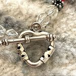 Red lamp work bead bracelet with silver and Swarovski crystals Photo 5