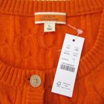 J.Crew NWT Cashmere Cable-knit Henley T-shirt in Heather Pumpkin Sweater L Photo 3