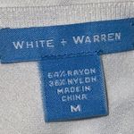 White + Warren Women’s Size M White Rayon blend Knit V Photo 2