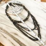 Guess Chain Necklace Gunmetal Multilayer Chain Link Edgy Statement Goth Metal Photo 4