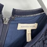 Rebecca Taylor  Refined Suiting Lace Dress Sleeveless Navy Blue Size 4 Office Photo 9