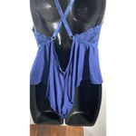 Yandy Women's Lace Plunge Adjustable Strap Romper Negligee Blue Size L/XL Photo 7