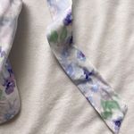 purple pastel green white floral bustier crop tank top Size XS Photo 4