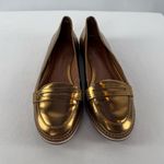 Schutz  Gold Metallic Penny‎ Loafers Size 7 Photo 3