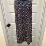 Max Studio Navy Floral Print V Neck Short Sleeve Maxi Dress S Photo 12