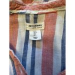 Artisan NY  Women Linen Tunic Popover Shirt S Stripe Sunwashed Colors Roll Tab Photo 2