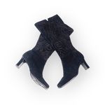 Chico's new Chico’s 𖦹 Italia Tall Bronze Embroidered Heeled Boots 𖦹 Black Suede 𖦹 6M Photo 5