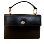 Bags By Dorian Vintage Faux Leather Purse Handbag 60s Women's 9" Black Gold Photo 3