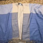 Sonoma NWT  Wrap Shawl Cape‎ Cream Blue One Size Long Photo 0
