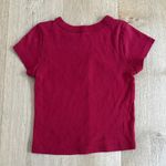 Brandy Melville  J Galt Deer Baby Tee Shirt Size OS in Red Photo 3