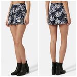 Topshop New  Size 6 Blue, Black Floral Flower Print Skort Photo 1