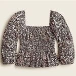 J.Crew  Puff Sleeve Floral Square Neck Top S Photo 3