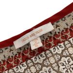 Skies Are Blue Boho Red & Beige Printed Peasant Blouse XL lightweight casual Photo 4