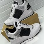 Michael Kors Black Multi Crista Trainer Tech Canvas MK Signature Shoes Photo 0