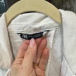 ZARA linen romper tie front collar vneck wrap jumpsuit skort lapel vneck dress Photo 2