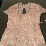 Women’s Pale Pink Lace Appliqué Short Sleeved Dress Size NWT Size L Photo 10
