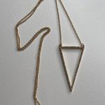 No Brand | Gold Diamond Triangle Outline Long Necklace Statement Bold Accessory Photo 0