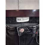 ZARA  Women's Black Wash Cropped Flare Jeans Raw Hem Size 4 Photo 1
