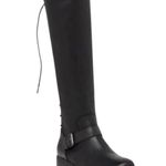 Sofft Black Leather Lace Up Tall Knee High Low Heel Riding Boots Size 7 Photo 2