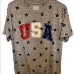 Royce Brand  grey white stars and USA on front short sleeve shirt size medium Photo 7