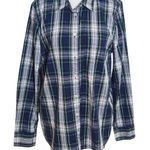J.Crew Blue and Green Plaid Button-up Shirt Size Medium Blue Plaid Shirt Photo 0