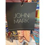 John Mark Mixed Print Peasant Top Multi Large Boho Coastal Western 3/4 Sleeves Photo 8