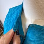 Revue Quilted Blue Suede Vest Pockets Front Zipper 100% Leather Women’s Size 10 Photo 13