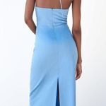 ZARA Wedding dress midi halter  blue fitted bodycon cut out baby blue Photo 9