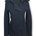 Gap  Knit Pea‎ Coat Jacket Double Breasted Shawl Collar Cotton Womens Small Photo 0