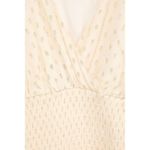 Lulus ✨All The Cheers Cream and Gold Dotted Smocked Mini Sz Medium Dress ✨ Photo 6