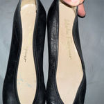 Salvatore Ferragamo Women's Black Leather Flats Size 8.5 AAAA Narrow Shoes Photo 9